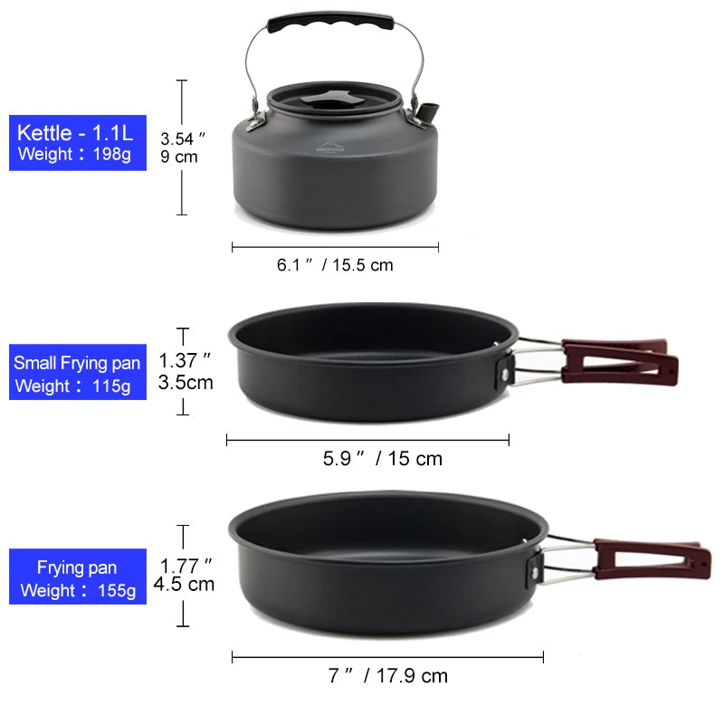 Set Outdoor Pot Tableware Kit Cooking Water