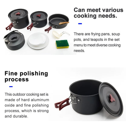 Set Outdoor Pot Tableware Kit Cooking Water