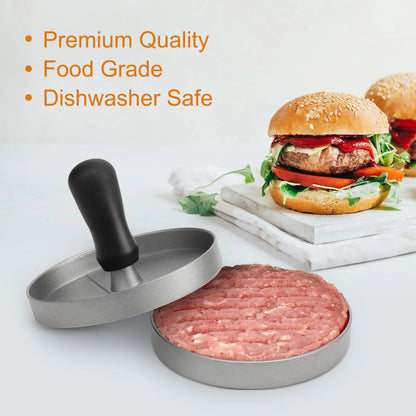 Burger Press Non-Stick Hamburger Patty Maker with Wax Paper Aluminum Burger Maker for Kitchen BBQ Grill